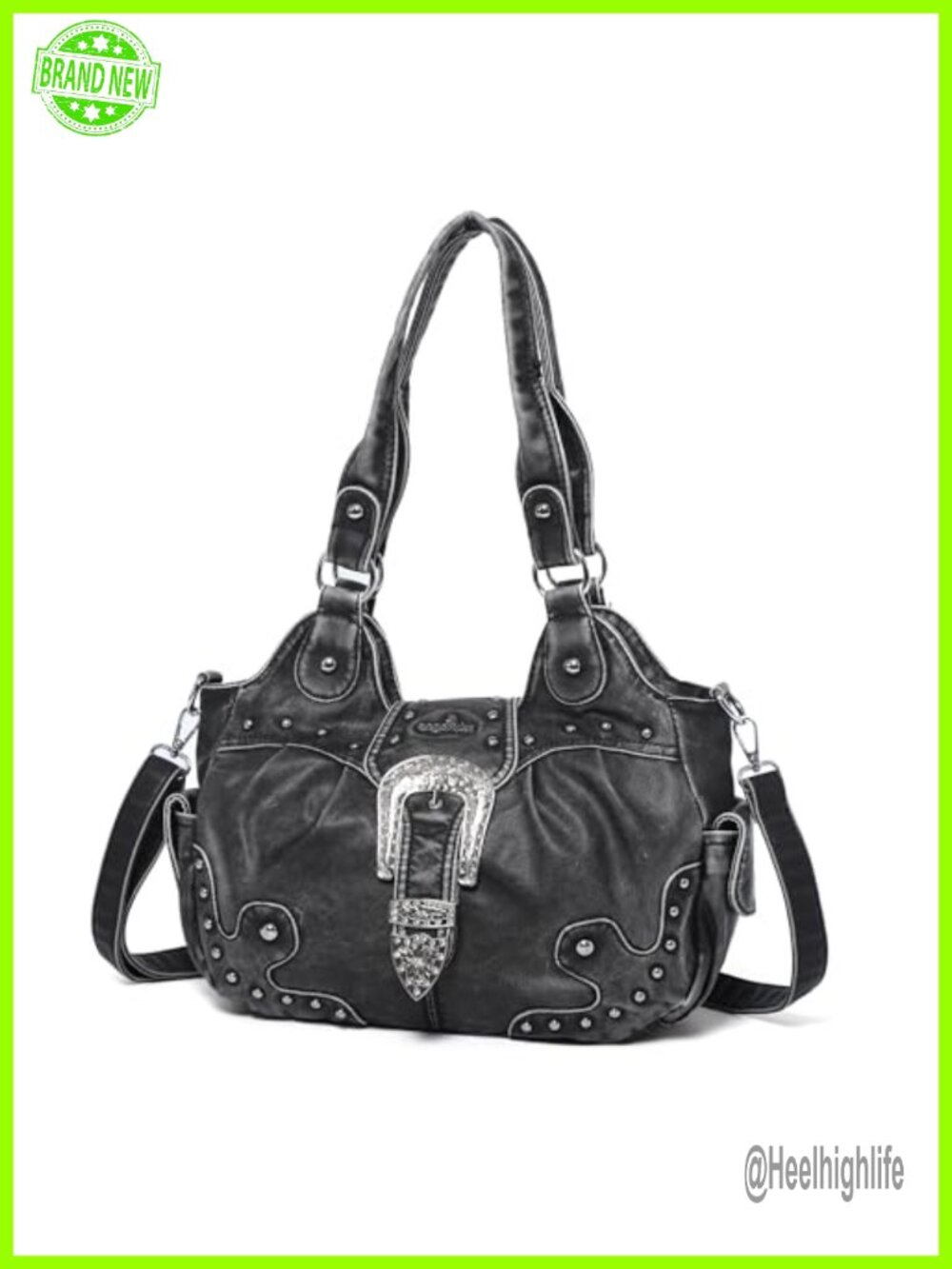 Hobo Bag Vegan Leather Purses and Handbags Shoulder Crossbody Tote with Metal